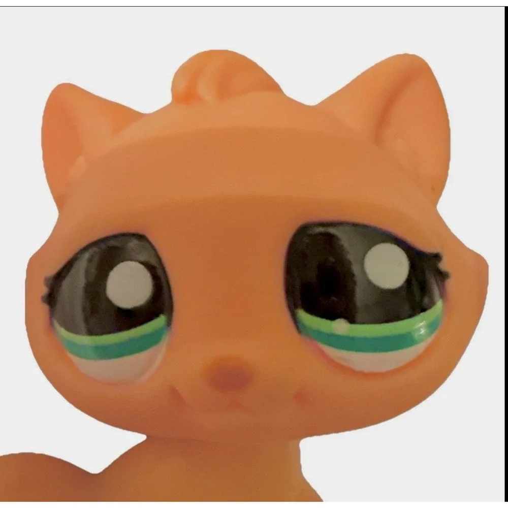 2011 LPS Littlest Pet Shop Gen 2 #2603 Orange Shorthair Cat Green Eyes + Extras
